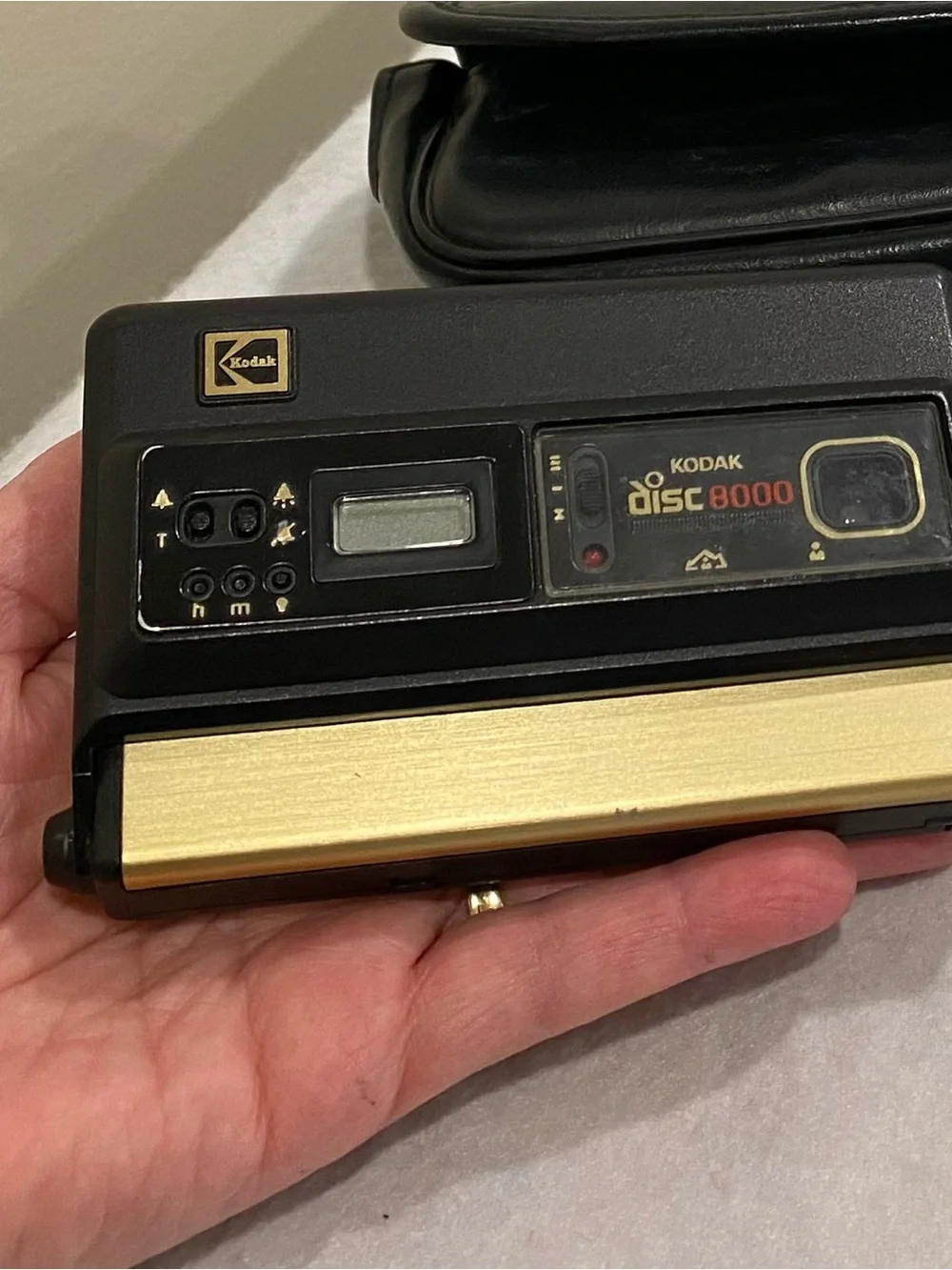 Kodak Disc 8000 Camera with Black Case and Yellow Film Pouch
